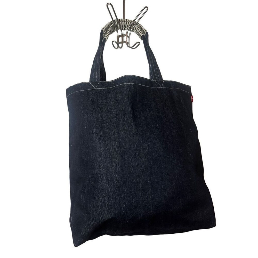 Mercado Global Sylvia Market Denim Tote in Black and White Stripes